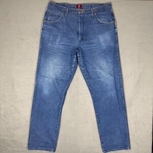 Wrangler 31MWZ Cowboy Cut Relaxed Fit Jeans 38x34 Medium Wash US Fabric Mexico
